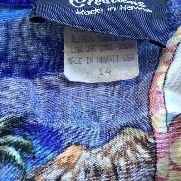 💥 Hawaiian Shirt surfboard beach waterfall palm trees sz 14 - Picture 4 of 6